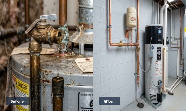 Leaking water heater valve repair - Denver